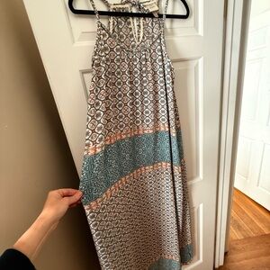 Knox Rose Printed Maxi Dress in Teal and Beige